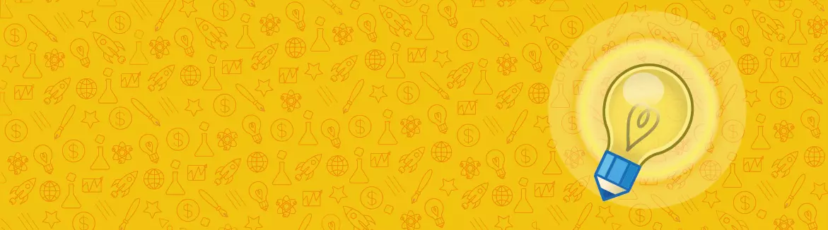 A bright background image with the mytuition lightbulb logo