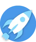 A rocket ship icon to portray the subject of physics